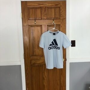 Adidas baby blue graphic tee shirt sz sm